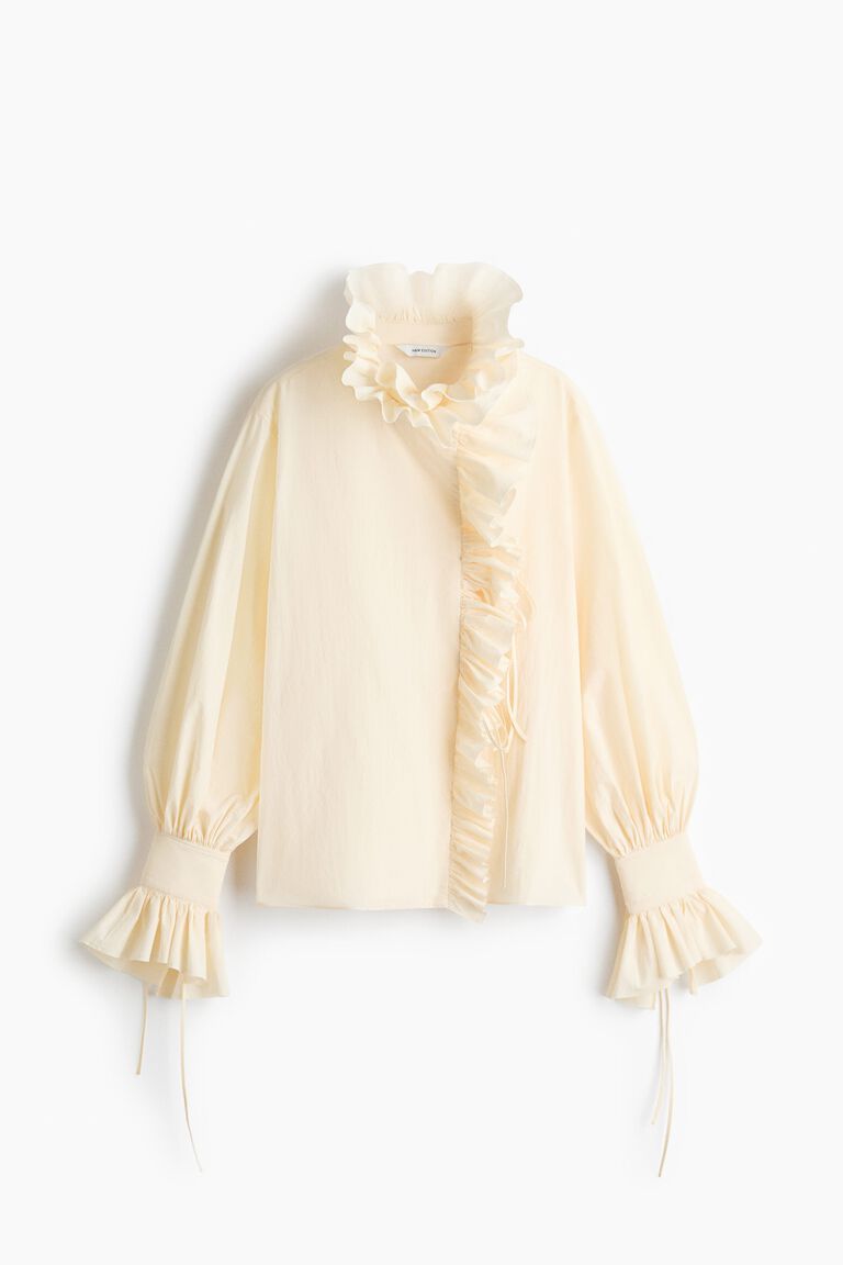 Ruffled cotton blouse