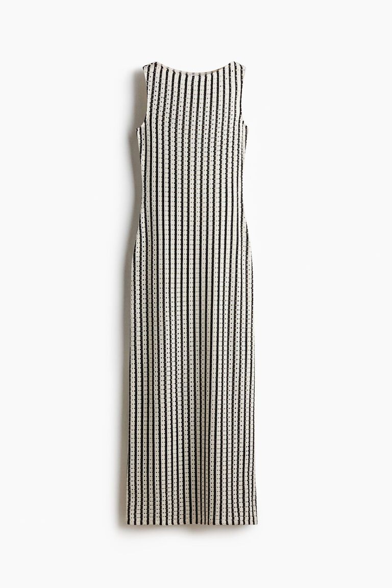 Hole-knit midi dress
