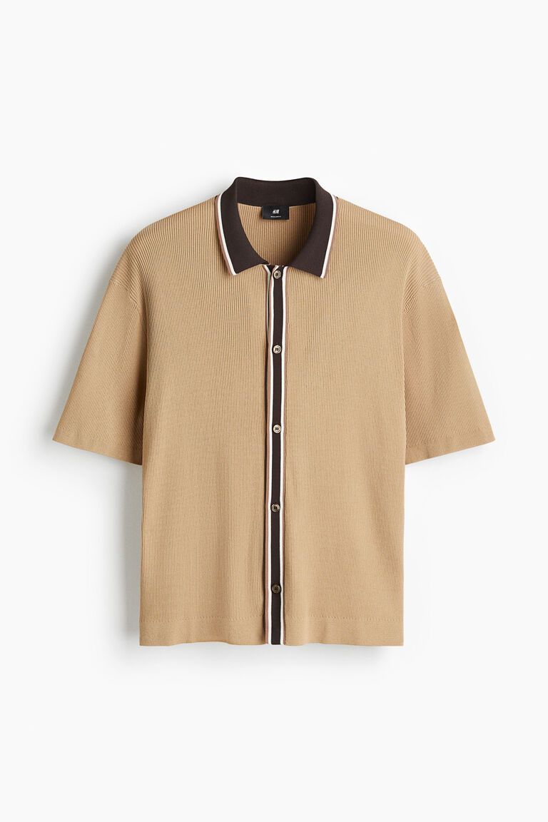Regular Fit Rib-knit shirt