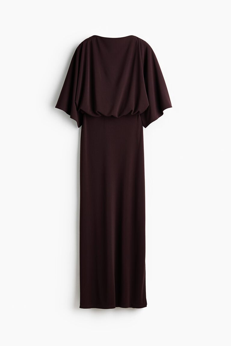 Cowl-back jersey dress