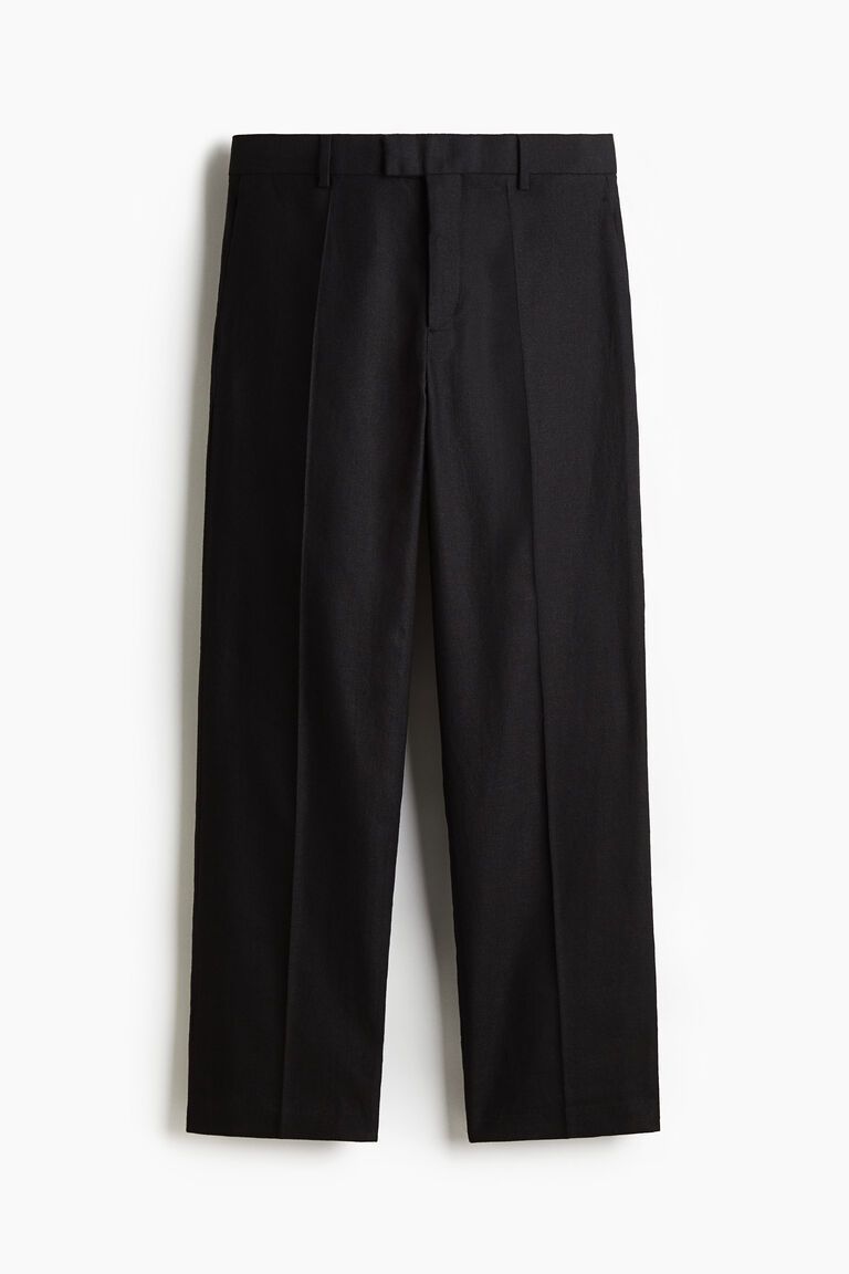 Relaxed Fit Tailored linen-blend trousers