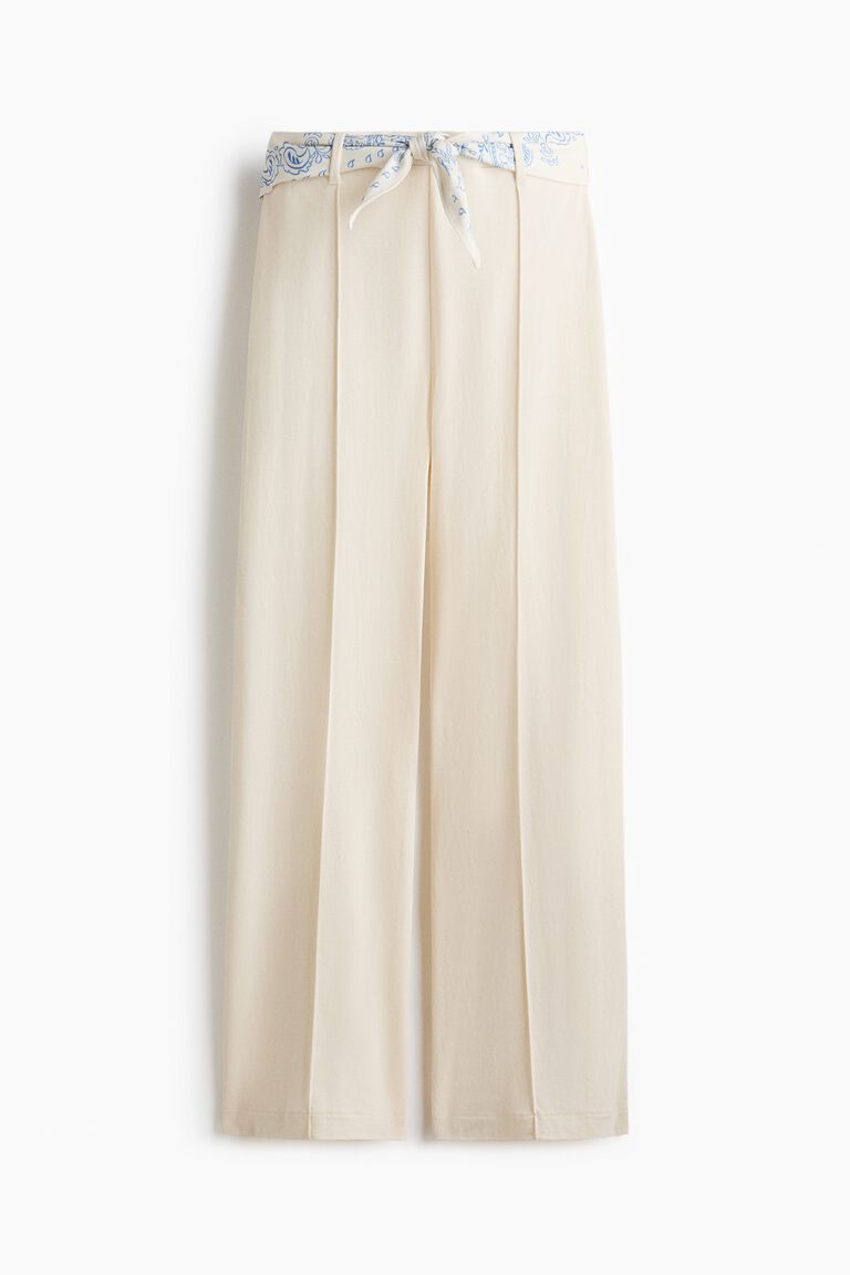 Scarf-detail trousers
