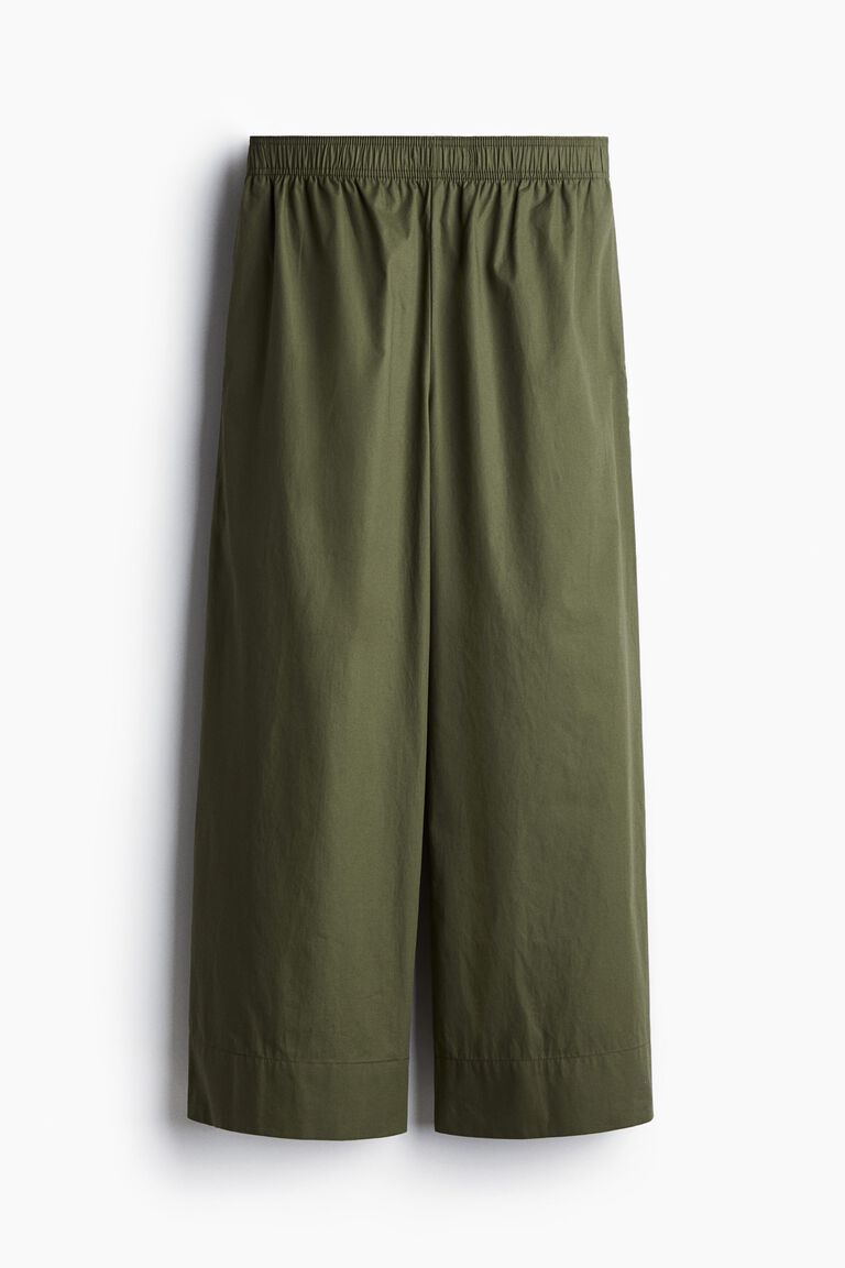 Ankle-length cotton trousers