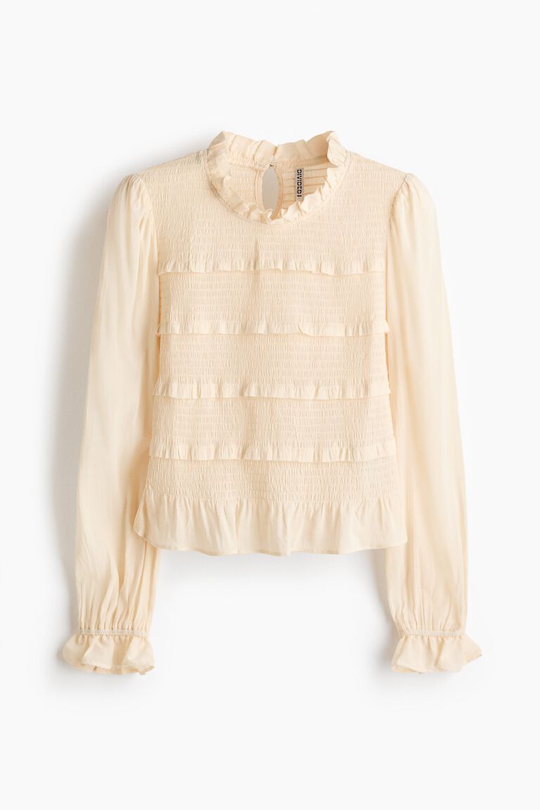 Smocked-bodice top