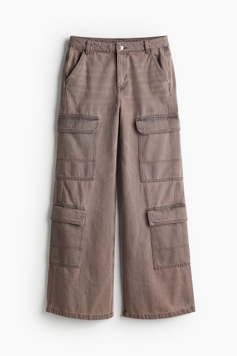 Denim cargo trousers
