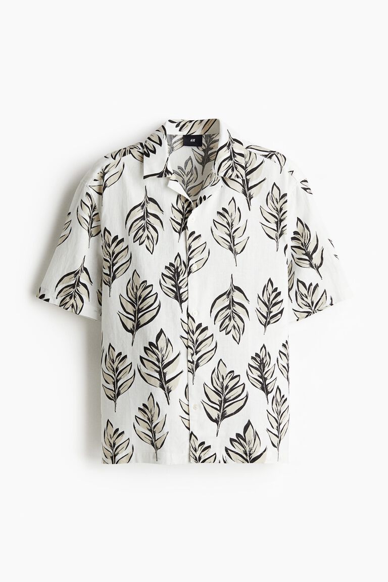 Regular Fit Linen-blend resort shirt