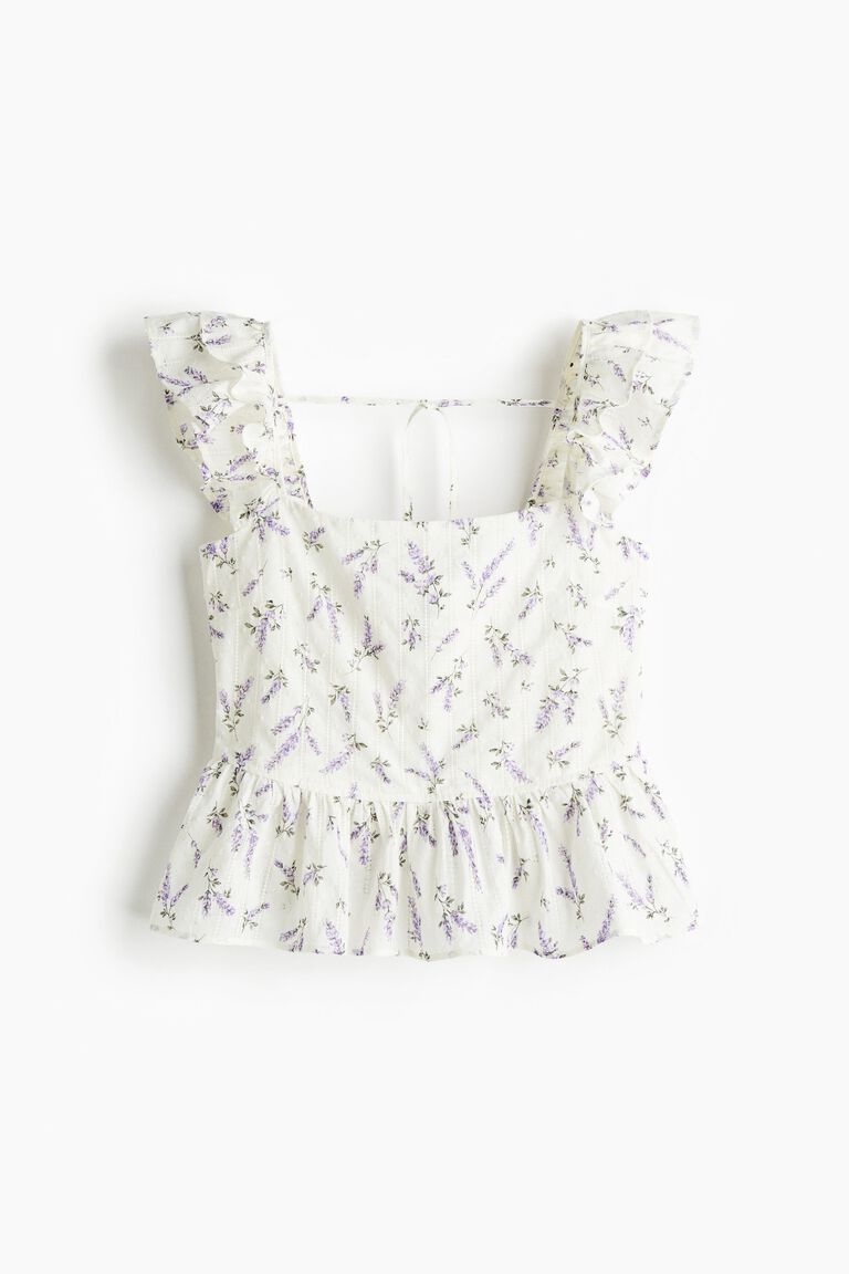 Tie-detail peplum blouse