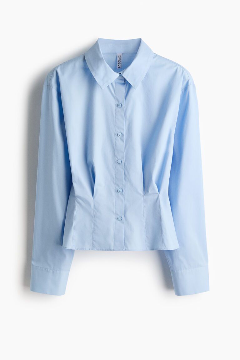 Waisted poplin shirt