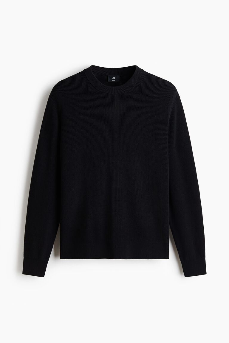 Regular Fit Rib-knit cotton jumper
