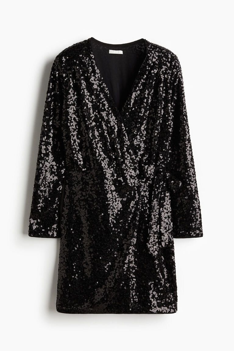 Sequined wrap dress