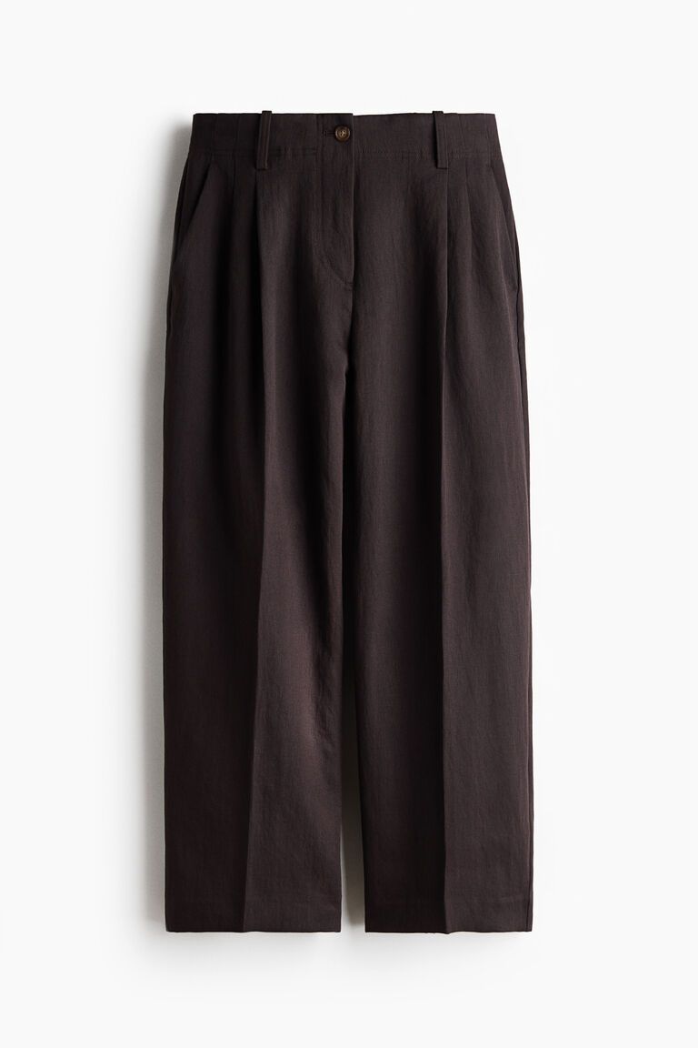 Ankle-length twill trousers