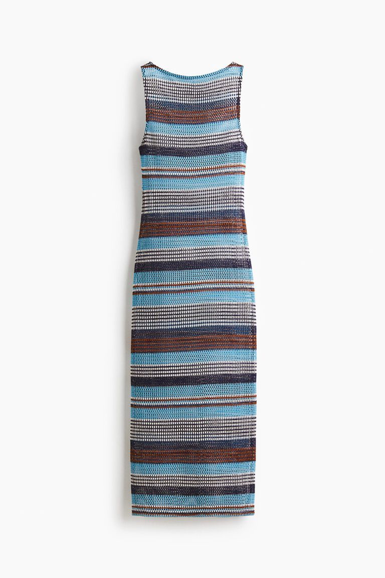 Glittery hole-knit dress