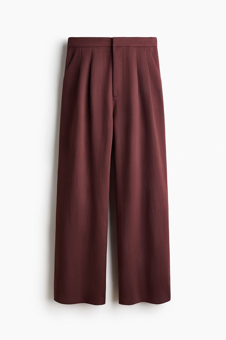 Viscose-blend twill trousers