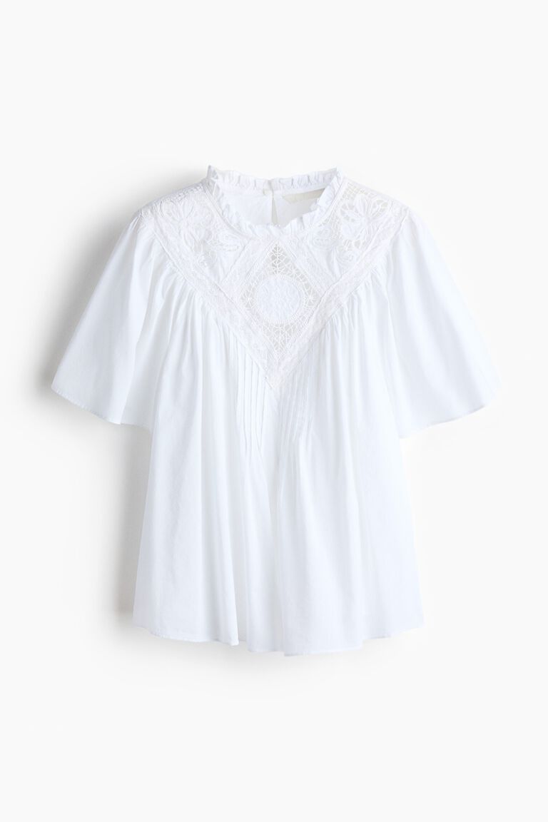 Embroidered cotton blouse