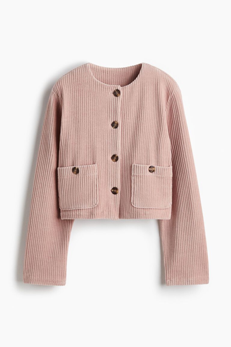 Ribbed velour cardigan