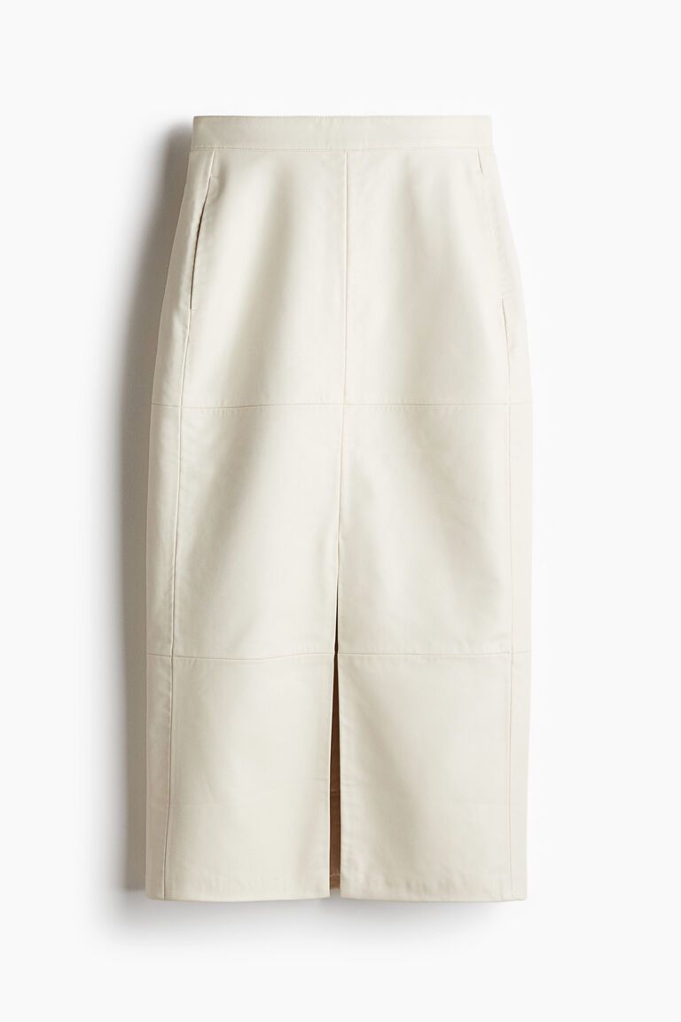 Coated pencil skirt