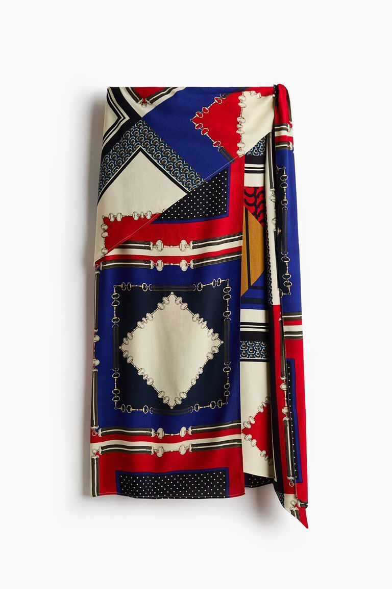 Scarf-detail skirt