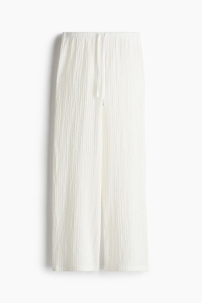 Crinkled drawstring trousers