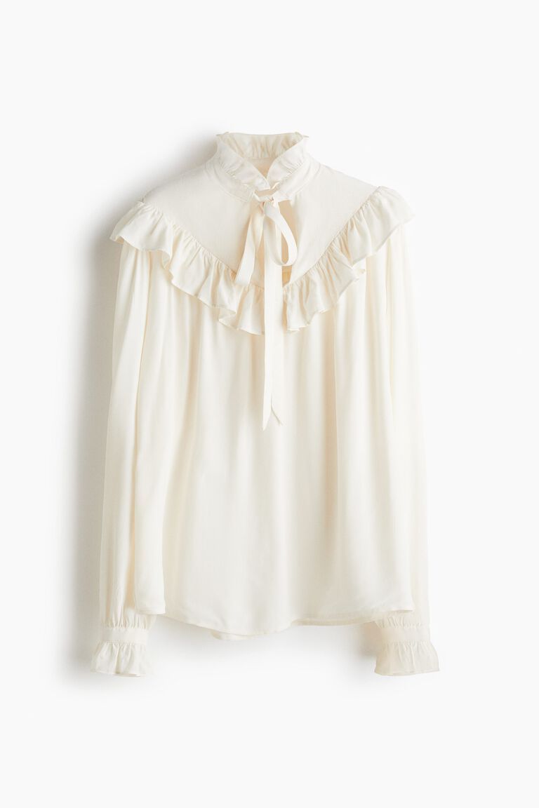Frill-trimmed blouse