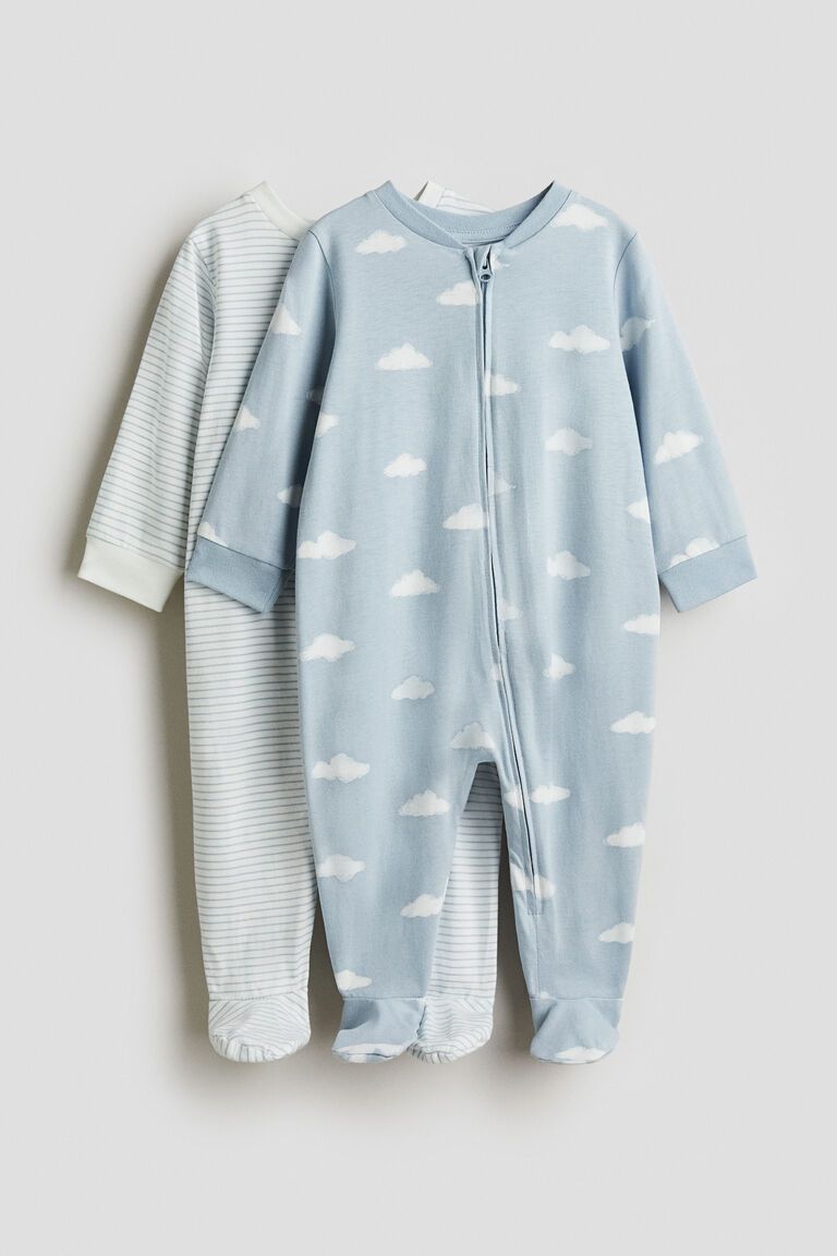 2-pack zip-up sleepsuits