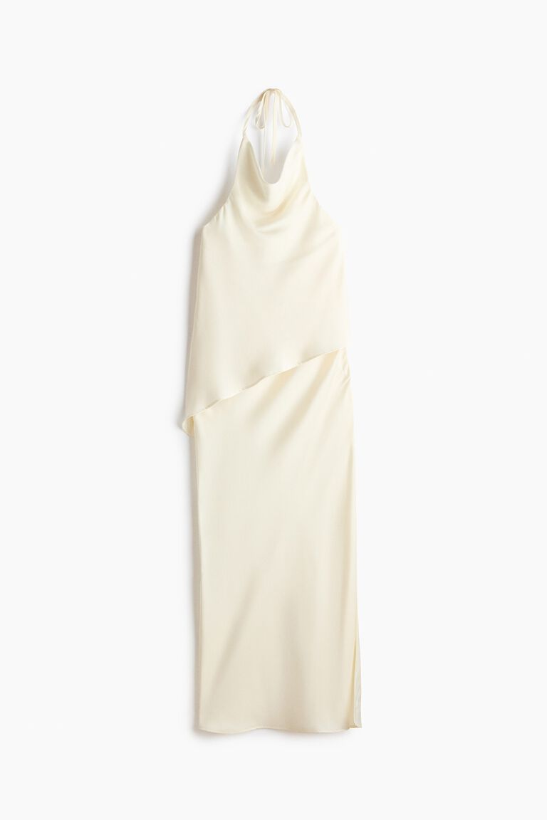 Halterneck satin dress