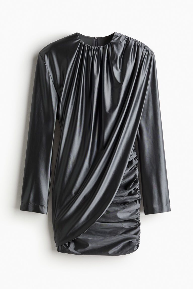 Shiny draped dress