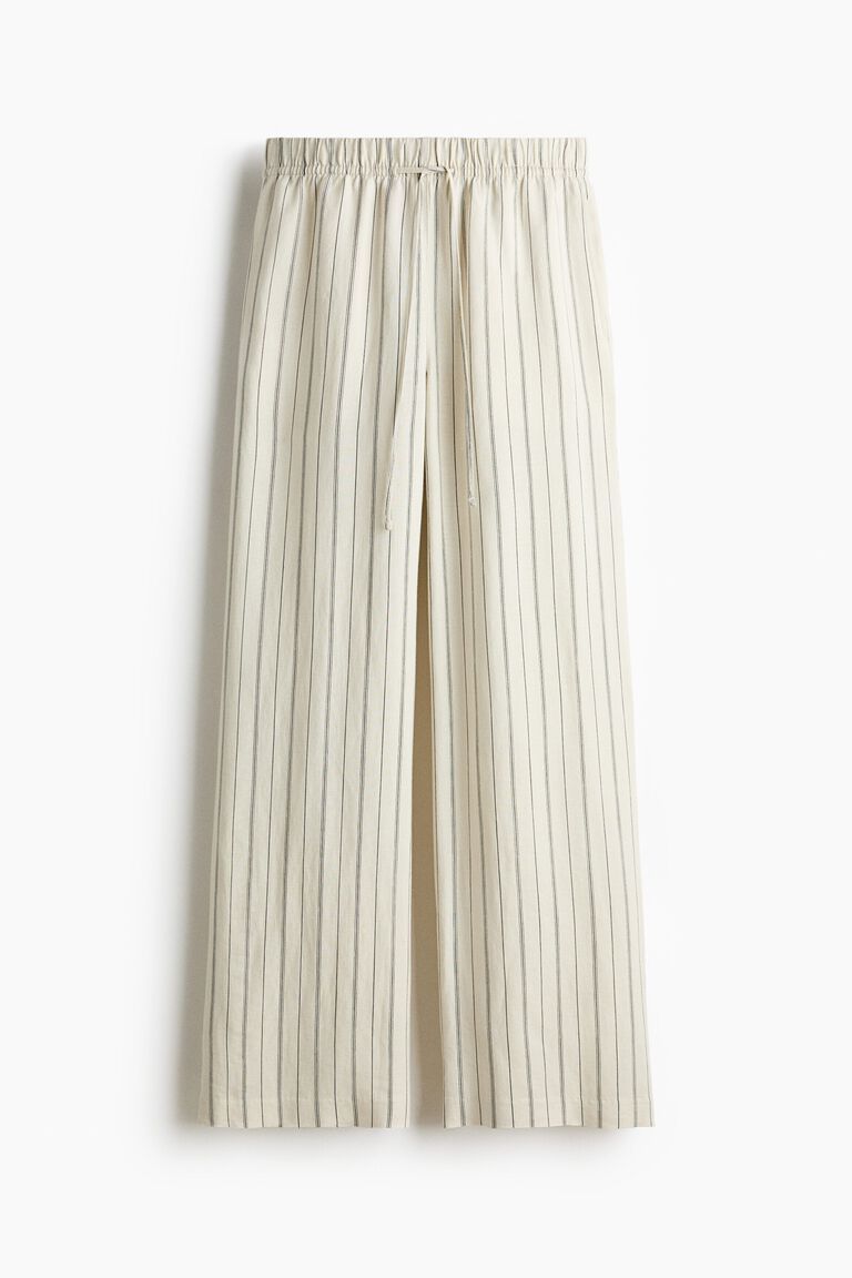 Linen-blend trousers