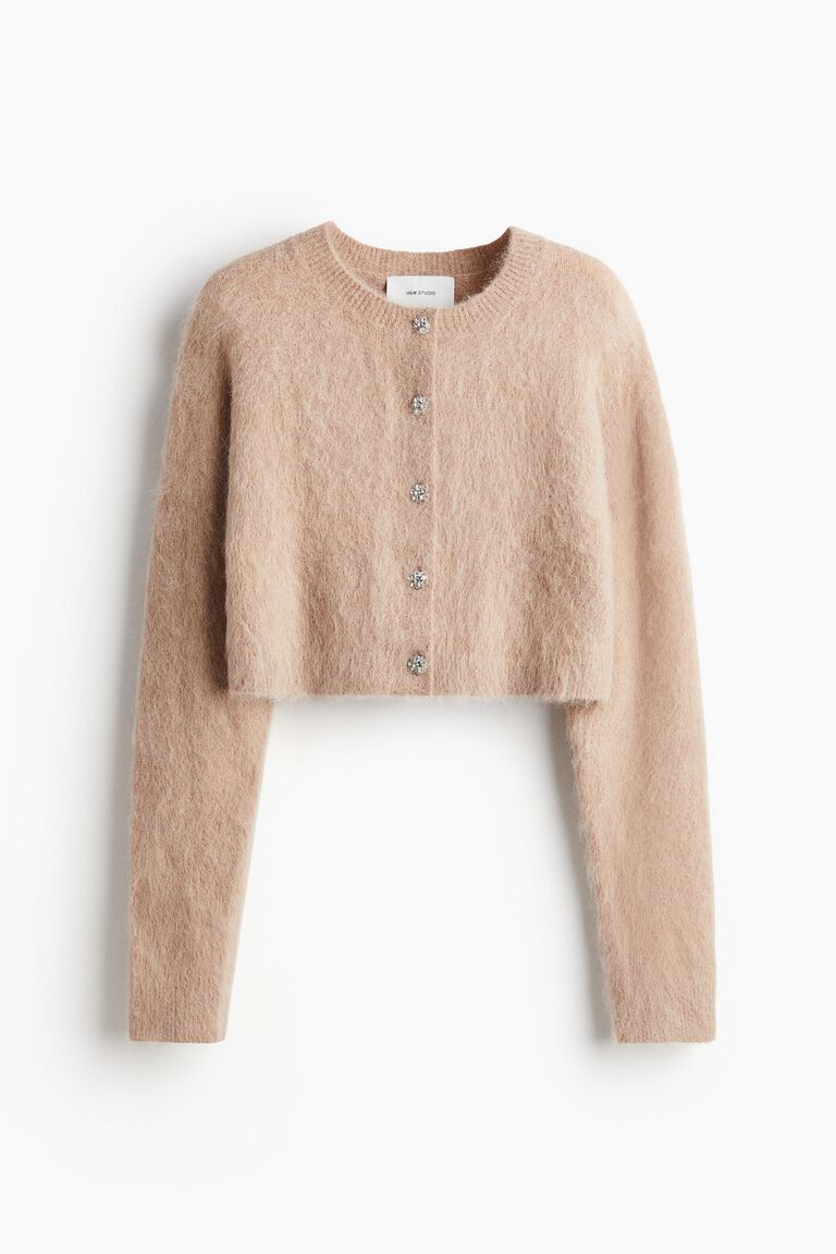 Alpaca-blend cardigan