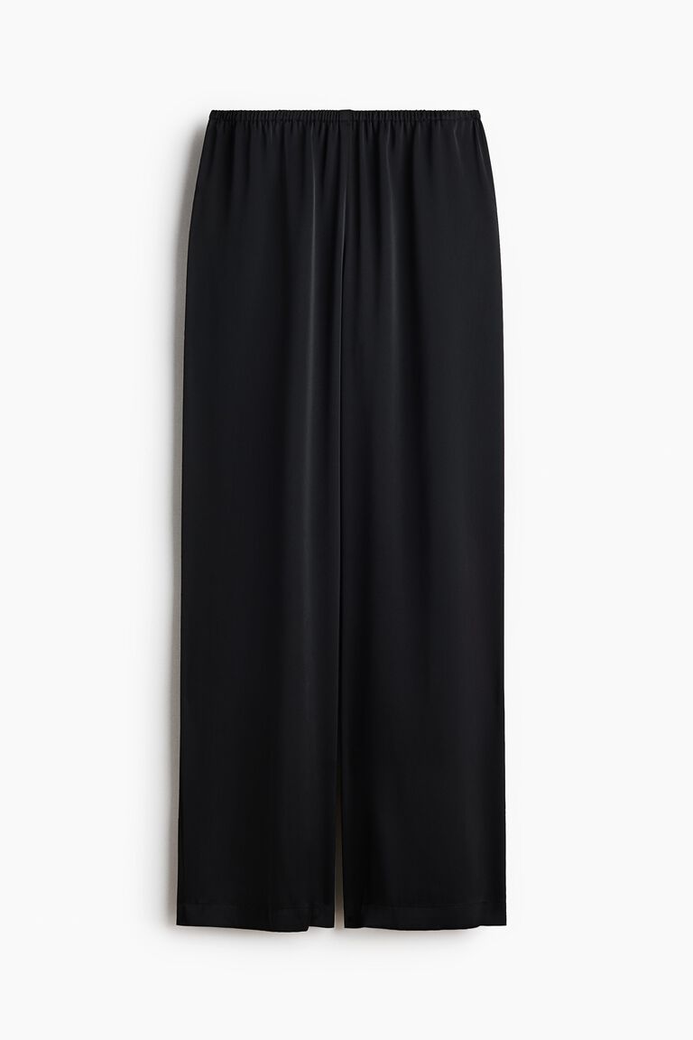 Wide satin trousers