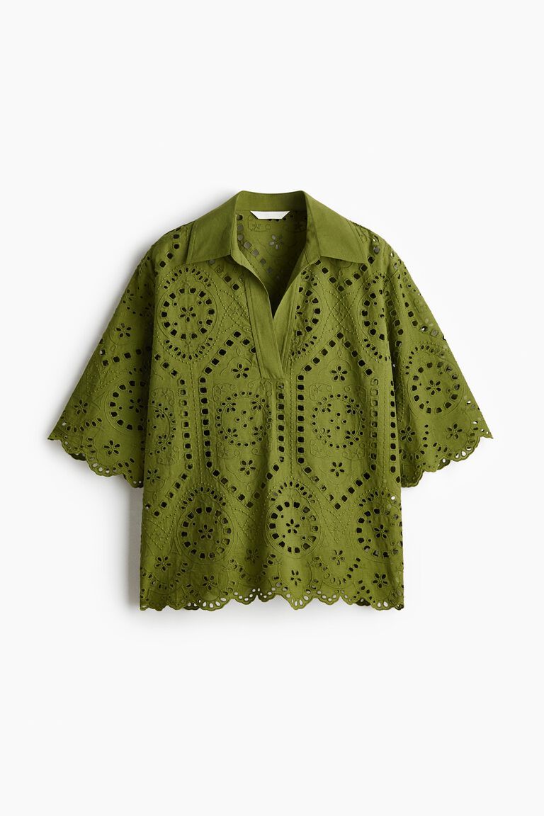 Broderie anglaise cotton shirt