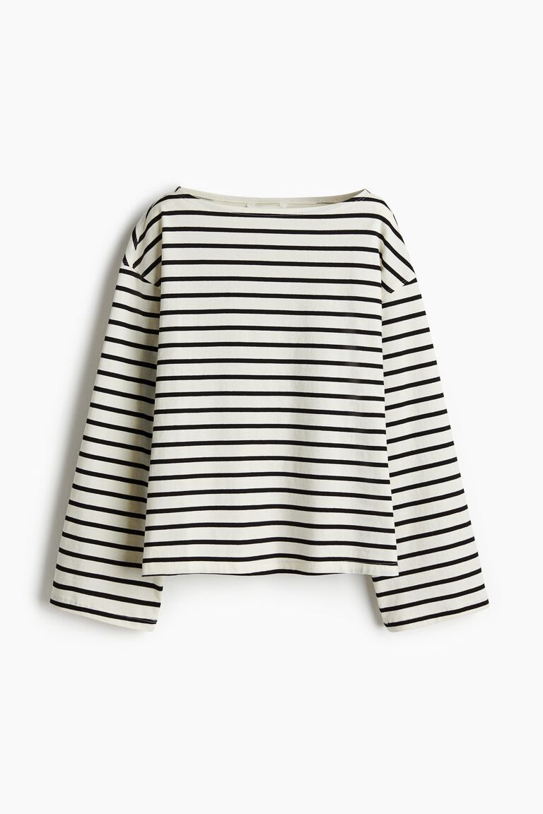 Boat-neck cotton top