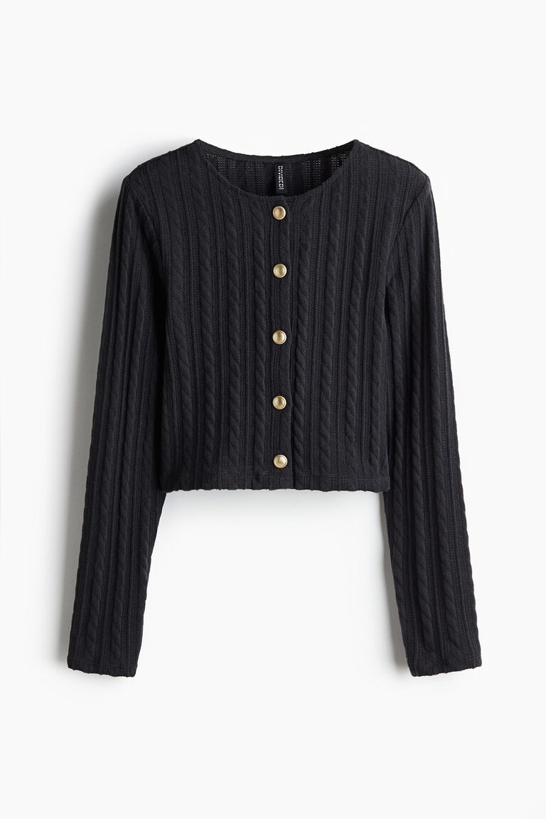 Cable-knit-look cardigan
