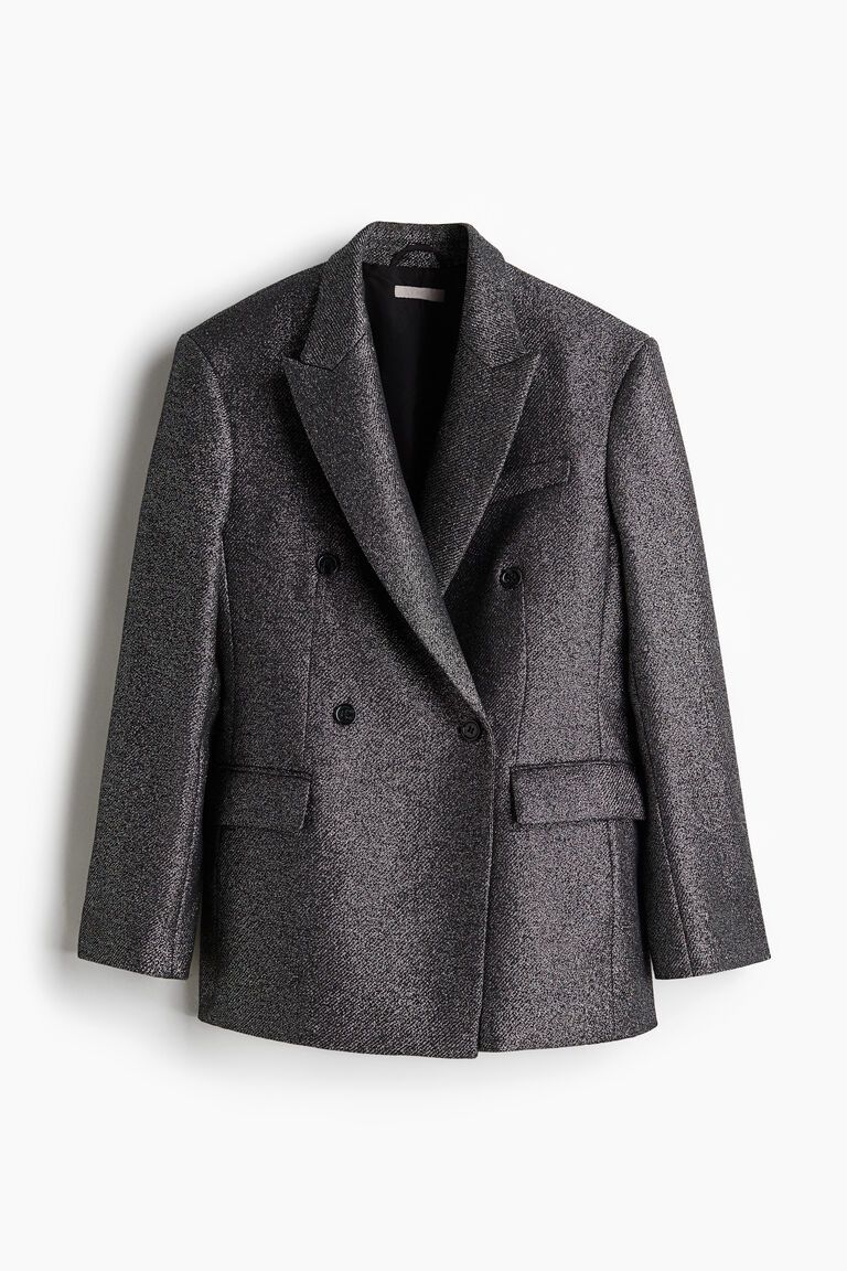 Wool-blend glittery blazer