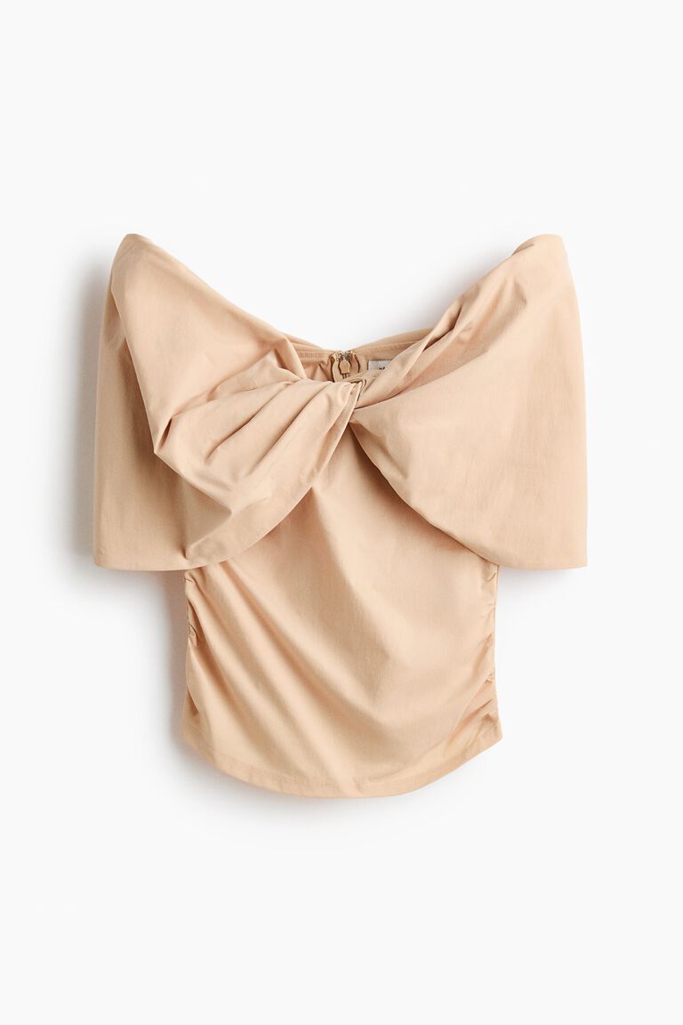 Twist-detail off-the-shoulder top