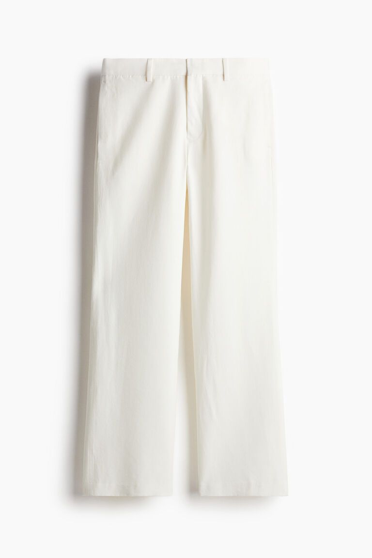 Regular Fit Flared linen-blend trousers