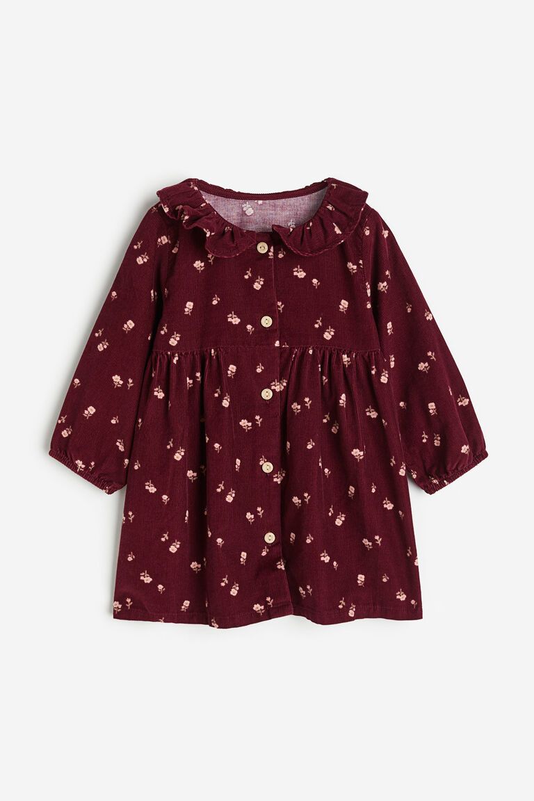 Collared corduroy dress