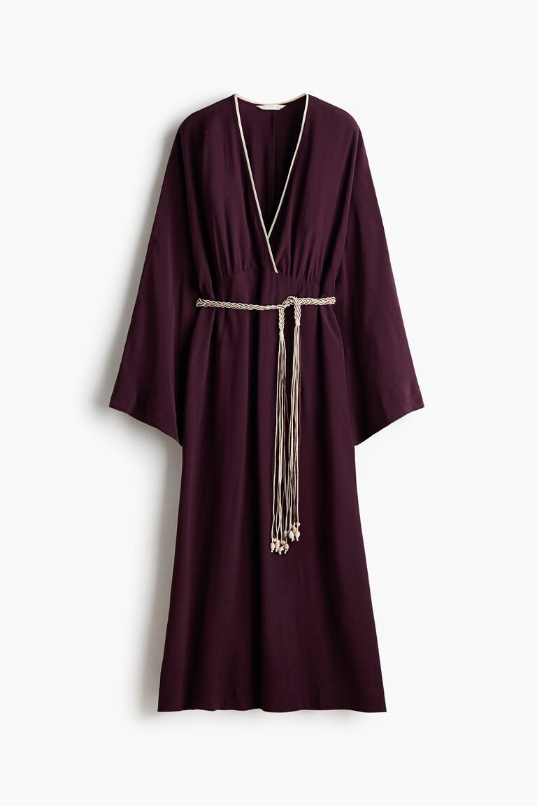 Belted viscose dress