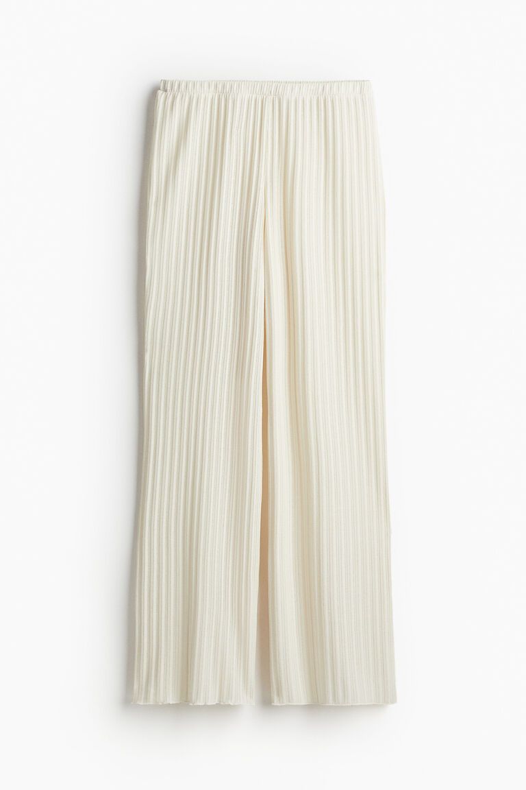 Rib-knit trousers