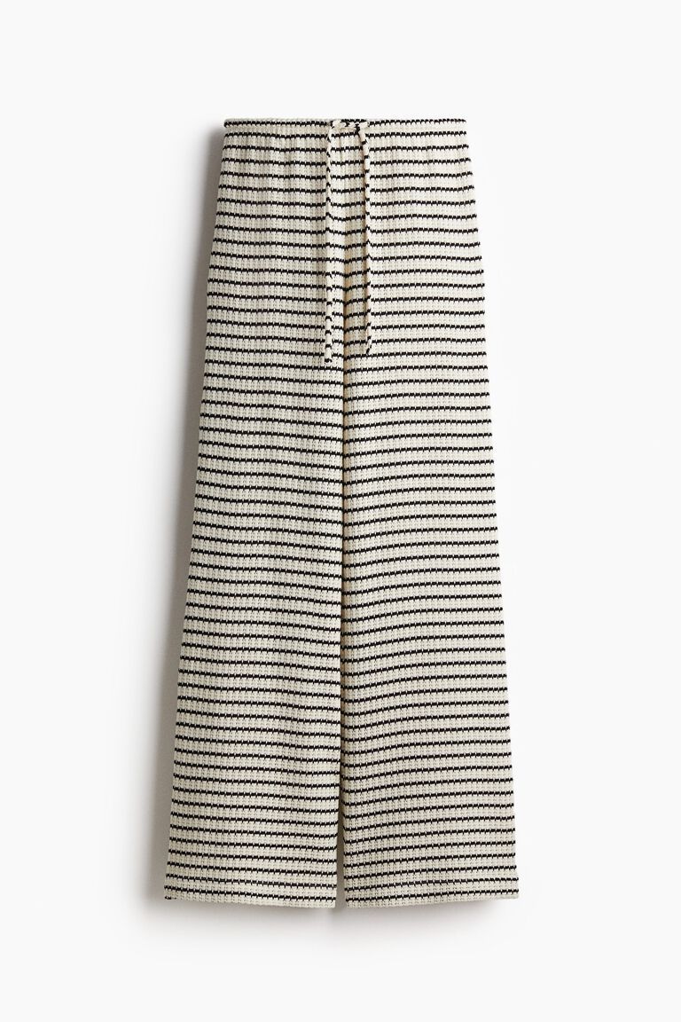 Textured-knit trousers
