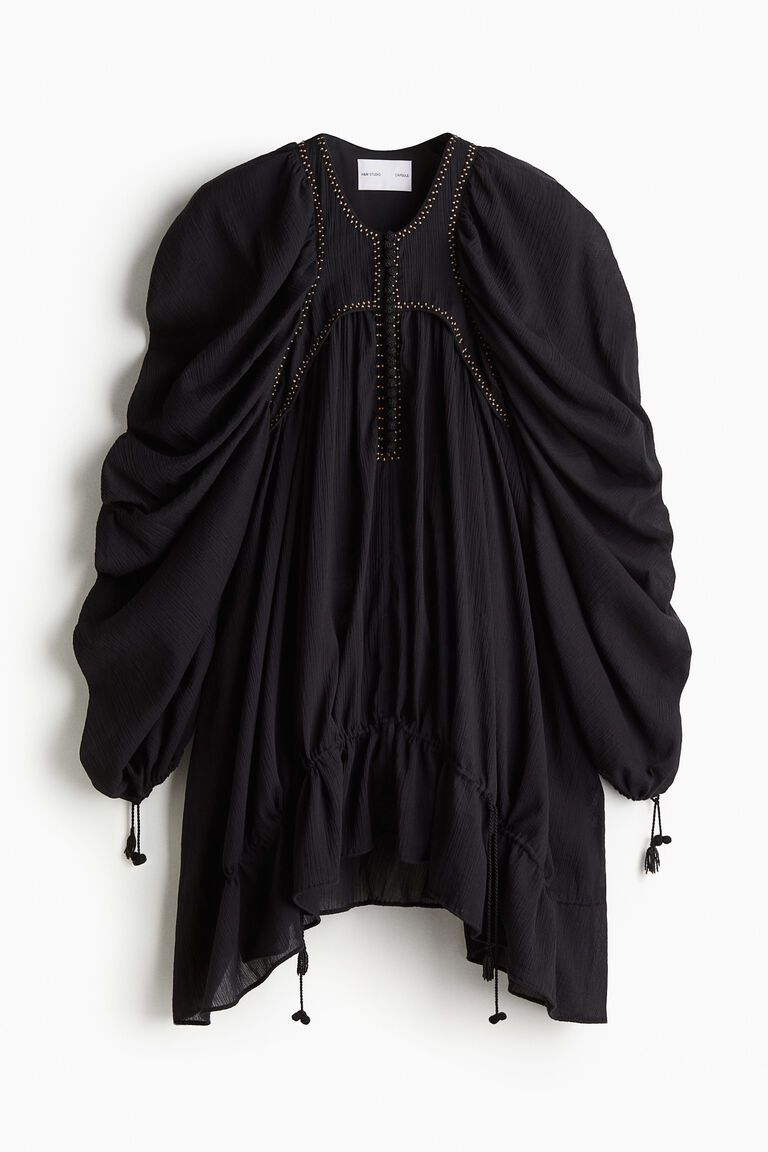 Crinkled cotton dress