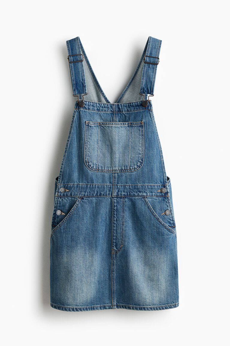 Denim dungaree dress