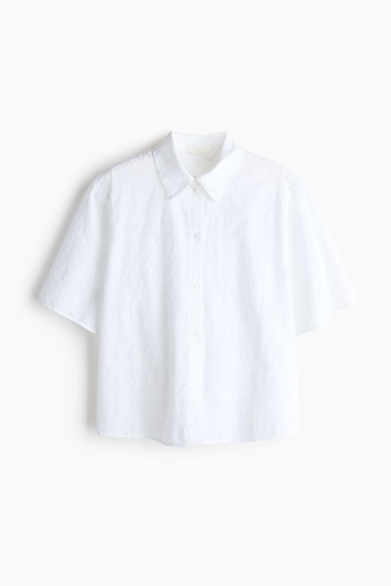 Oversized broderie anglaise shirt