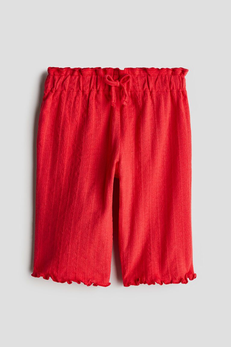 Textured cotton trousers