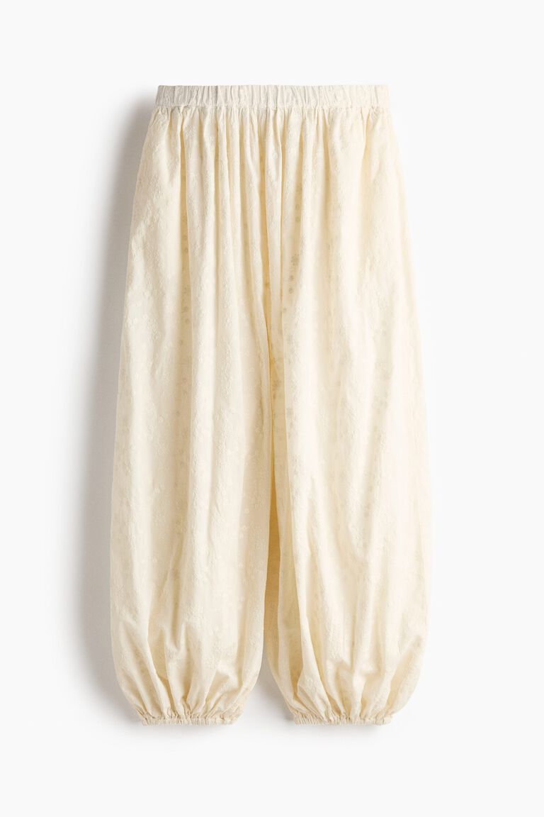 Embroidered balloon trousers