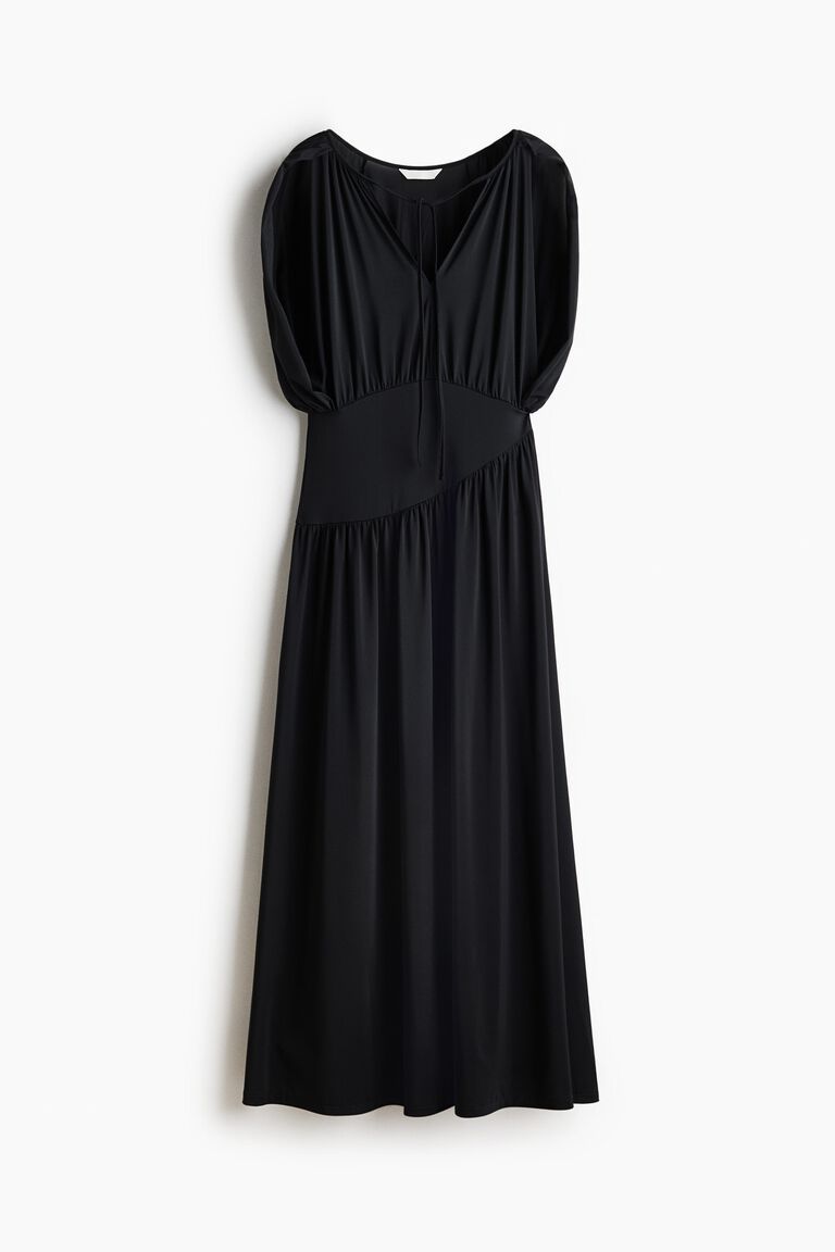 Cape-detail jersey dress
