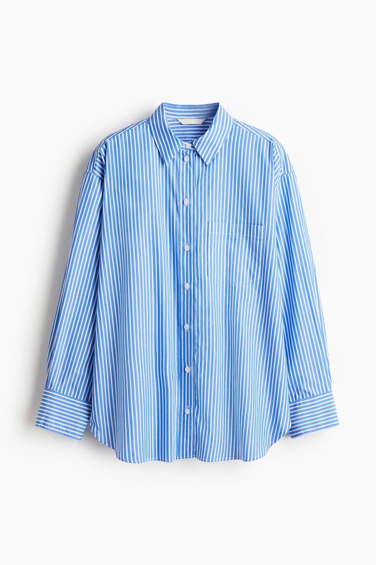 Oversized cotton poplin shirt