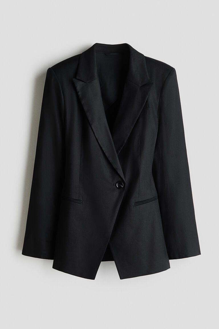Slim Fit Linen-blend blazer
