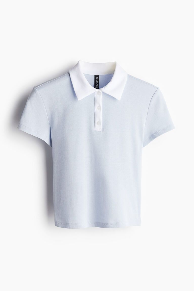 Cropped polo shirt