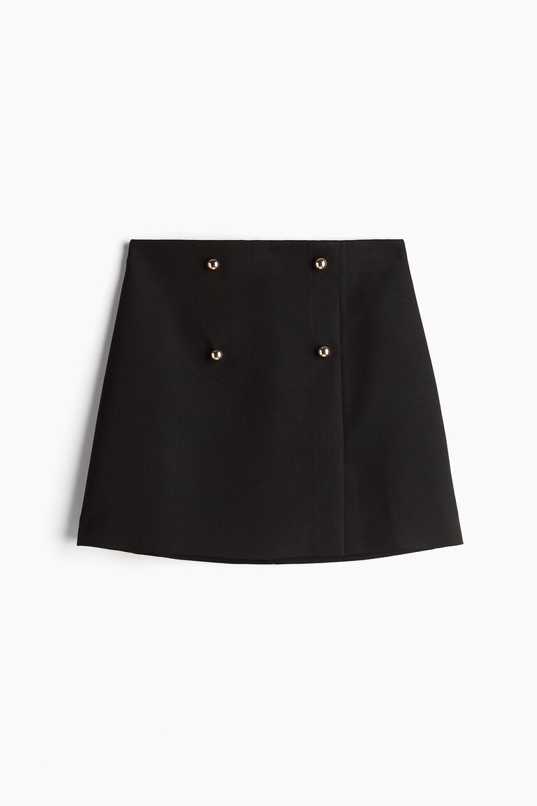 Button-front mini skirt