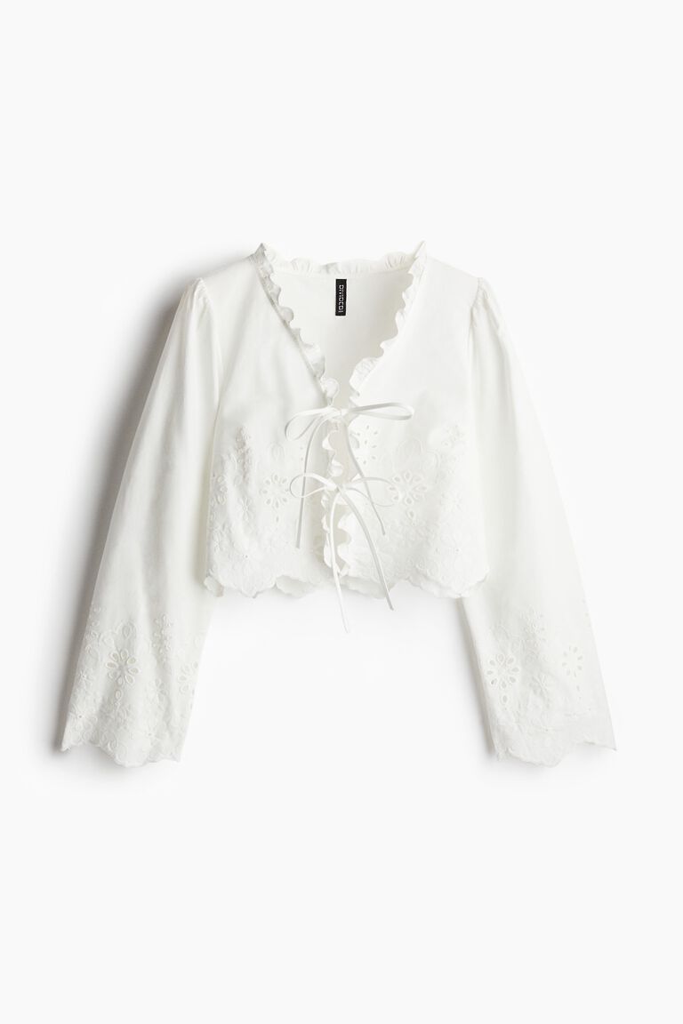 Broderie anglaise cotton blouse